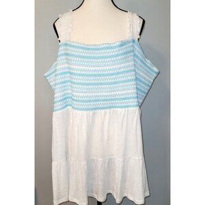 NWT Torrid Smocked Babydoll Tank Top With Ruffle Straps Plus 5X Size 28 Summer